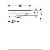 Geberit Waschtisch iCon Light 60x48cm, o. Hahnl., o. ÜL, weiß KeraTect