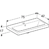 Geberit Waschtisch iCon Light 75 cm verkürzt weiß mit KeraTect Spezialglasur 501842002