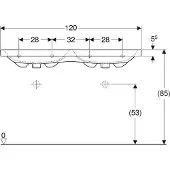 Geberit Doppelwaschtisch iCon 120x48cm, o. Hahnl., m ÜL, weiß KeraTect
