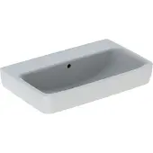 Geberit Waschtisch Renova Compact 65x40cm, o. Hahnloch, mit Überlauf, weiß
