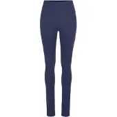 LASCANA Leggings , Damen, Gr. 32/34, N-Gr, blau (marine), Single Jersey, Obermaterial: 95% Baumwolle, 5% Elasthan, unifarben, Basic, Basic lang, Hosen Leggings, mit breitem Bündchen, Topseller