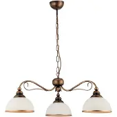Jupiter Kronleuchter XSARA Modern Hohe Qualität 3-flammig Braun Handpatiniert E27 Stahl Weißglas Wohnzimmer Esszimmer Schlafzimmer Flur