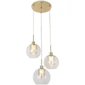 Rabalux 6496 Pendelleuchte 3 Spots Philana, E27, gold, Kugel-rund, Modern, ø450mm