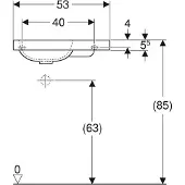 Geberit Handwaschbecken iCon Light 53x31cm, o HL, o. ÜL, m Ablagefl., we.