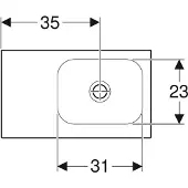 Geberit Handwaschbecken iCon Light 53x31cm, o HL, o. ÜL, m Ablagefl., we.