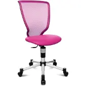 Topstar Kinderdrehstuhl Titan Junior, ohne Armlehnen, Muldensitz, Netzrücken, pink/alusilber
