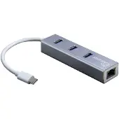 Inter-Tech Argus IT-410-S, USB 3.2 Gen 1 (3.1 Gen 1) Type-C, IEEE 802.3ab, IEEE 802.3i, IEEE 802.3u, Grau, RJ-45, USB 3.2 Gen 1 (3.1 Gen 1) Type-A, LAN, USB, Aluminium