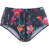 Sunseeker Highwaist-Bikini-Hose "Modern", Damen, Gr. 36, N-Gr, blau (marine, bedruckt), Polyamid, bedruckt, floral, Badehosen Highwaist-Bikini-Hose, mit floralem Design