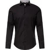 Seidensticker Businesshemd "Schwarze Rose", Herren, Gr. S (37), normale Ärmellängen, schwarz, 100% Baumwolle, unifarben, slim fit, 2-Knopf-Manschette, Hemden Businesshemd, Slim 1/1 Kentkragen