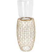 Hearthome & Living | Beistelltisch Queen goldfarben Metall 28x28x73 cm | NADUVI