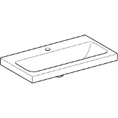 Geberit Waschtisch iCon Light 75x42cm, Hahnl. mit., o. Überlauf, weiß