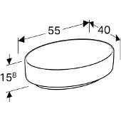 Geberit Aufsatzwaschtisch VariForm 55x40cm, o. Hahnl., o. ÜL, oval, weiß