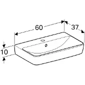 Geberit 226160000 Renova Compact Waschtisch, 60x37cm