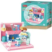 Sluban wohnzimmer Junior 14,6 cm rosa/blau 111-teilig