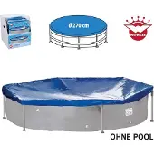 Happy People Poolabdeckung Rund Stahlrahmenpool 240 cm Abdeckplane Poolplane 270 cm Gummizug