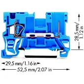 Wago 769-176/000-006 1-Leiter/1-Pin-Basisklemme,für Tragschiene 35 x 15 und 35 x 7,5,4 mm2,blau 769176000006 - 100 Stück