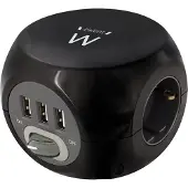 Ewent Steckdosenleiste mit 3 USB-A-Anschlüssen 1,5 m Steckdose