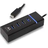 Ewent EW1137, USB 3.2 Gen 1 (3.1 Gen 1) Type-C, USB 3.2 Gen 1 (3.1 Gen 1) Type-A, 5000 Mbit/s, Schwarz, Status, 0,3 m