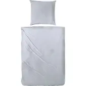 Hahn Textilien Primera Mako-Satin Bettwäsche 155x220 cm + 80x80 cm Falsches Uni Silber