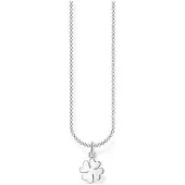 Thomas Sabo Kette mit Anhänger "Kleeblatt silber, KE2037-001-21-L45V" Gr. 45, silber (silberfarben), Halsketten, Damen, 45, Silber 925 (Sterlingsilber), Kette mit Anhänger