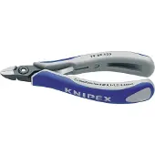 Knipex Präzisions-Elektronik-Seitenschneider, Runder Kopf, Brüniert, 2-K-Griff