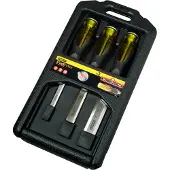 Stanley FATMAX Stechbeitel, Kunststoffgriff mit Schlagkappe, durchgehende Klinge, Set 3-tlg. 12, 18, 25 mm - 2-16-268