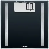 Soehnle Scale Shape Sense Control 100, Elektronische Personenwaage, 180 kg, 100 g, Schwarz, kg, lb, ST, Quadratisch