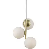 Nordlux Pendelleuchte Lilly 3-flammiges Gold mit weißer Kugel