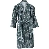 Kenda Sand Bademantel "Tropical 125" Gr. XL, grün (schwarz, grün), XL, N-Gr, Baumwolle, Hausmäntel, Bademantel, bequem, Wohlfühlqualität, mit Gürtel