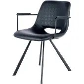 Kayoom Stuhl "Josephine 625 2er-Set, pflegeleicht", schwarz, B:57,5cm H:77cm T:57cm, Sitzbezug: Polyester Leinen / Gestell: Metall, pulverbeschichtet, Stühle, Stuhl, pflegeleicht
