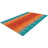 Arte Espina Teppich "Sunset 8070", bunt (orange, blau), B:90cm H:12mm L:160cm, Wolle, Teppiche, Teppich, Handgemachter Wollteppich mit Wohlfühlcharakter