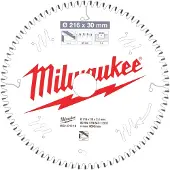 Milwaukee Sägeblatt Alu 216/30 mm 80 Zähne Flachtrapezzahn negativ