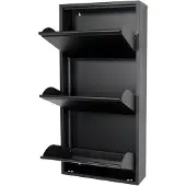 Spinder Schuhschrank DESIGN "Billi Schuhklapper", schwarz, B:50cm H:103cm T:15cm, Metall, Schränke, Schuhschrank, Metall, Breite 40 cm, Höhe 103 cm, 3 Klappen