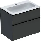 Geberit Möbel-Waschtischset iCon 75x63x48cm, we., Ko/Fr/Gr lava matt