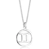 Elli Silberkette "Halskette Zwilling Sternezeichen 925 Sterling Silber" Gr. 45, silber, Halsketten, Damen, mit Stein, Silber 925 (Sterlingsilber), Silberkette