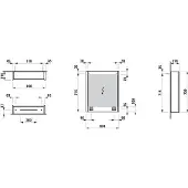 Laufen Frame 25 Spiegelschrank, Beleuchtung senkrecht, Anschlag rechts, 750x150x600