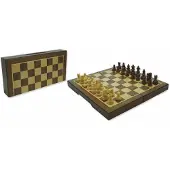 HOT Games Schachspiel – zusammenklappbar – braun – 23 cm x 23 cm
