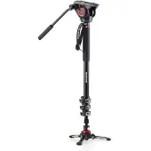 Manfrotto Video Einbeinstativ Batterie 4 Sektion mit MVH500 Kopf