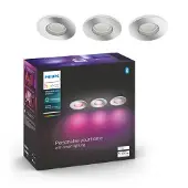 Philips Hue White and Color ambiance 3er-Set Xamento Einbauspot, Bluetooth/Zigbee, Chrom, LED, GU10, Multi, 2000 K