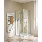 Kermi Eckeinstieg IBIZA 2000 EOR 10020 - Halbteil rechts, I2EOR100201AK, Farbe: Silber Mattglanz Echtglas klar