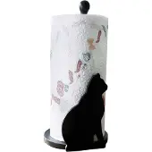 Maximex Küchenrollenhalter "Modell Katze", schwarz, H:30cm Ø:15cm, Massivholz, Küchenrollenhalter, Küchenrollenhalter, Papierrollenhalter, stehend, für alle handelsüblichen Küchenrollen