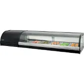 Saro Sushivitrine SV 1800, Edelstahl/Stahl, Robuste Vitrine mit zwei Schiebetüren auf der Rückseite, 1 Sushivitrine