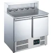 Saro Pizzatisch EPS 900, Edelstahl, Stabiler Zubereitungstisch mit hochwertiger Arbeitsplatte aus Granit, 1 Pizzatisch