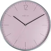 Nextime Essential Silver, Wand, Quarzuhr, Rund, Pink, Silber, Metall, Glas