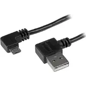 StarTech.com .com Micro USB Kabel mit rechts gewinkelten Anschlüssen - Stecker/Stecker - 2m, 2 m, USB A, Micro-USB B, USB 2.0, Stecker/Stecker, Schwarz