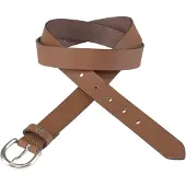 Mustang Ledergürtel "Harper", Damen, Gr. 85, braun (cognac), Rindsleder, unifarben, Gürtel Ledergürtel, schmale Form, 2,5 cm breit, aus Rindsleder, mit ovaler Schließe