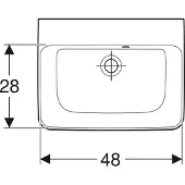 Geberit Handwaschbecken Renova Plan 50x38cm, o HL, m asymetrischem Ü, w K-T.