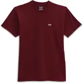 Vans T-Shirt "LEFT CHEST LOGO TEE", Herren, Gr. XS, rot (burgundy), Single Jersey, Obermaterial: 100% Baumwolle, Basic hüftlang, Rundhals, Shirts T-Shirt, mit kleinem Logodruck auf der Brust, hüftlang