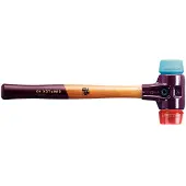 HALDER SIMPLEX Schonhammer Ø 30 mm TPE-soft blau / Plastik rot mit Tempergussgehäuse