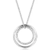 Elli Lange Kette "Halskette Kreis 925 Sterling Silber Bicolor" Gr. 80, silber, Halsketten, Damen, ohne Stein, Silber 925 (Sterlingsilber), Lange Kette
